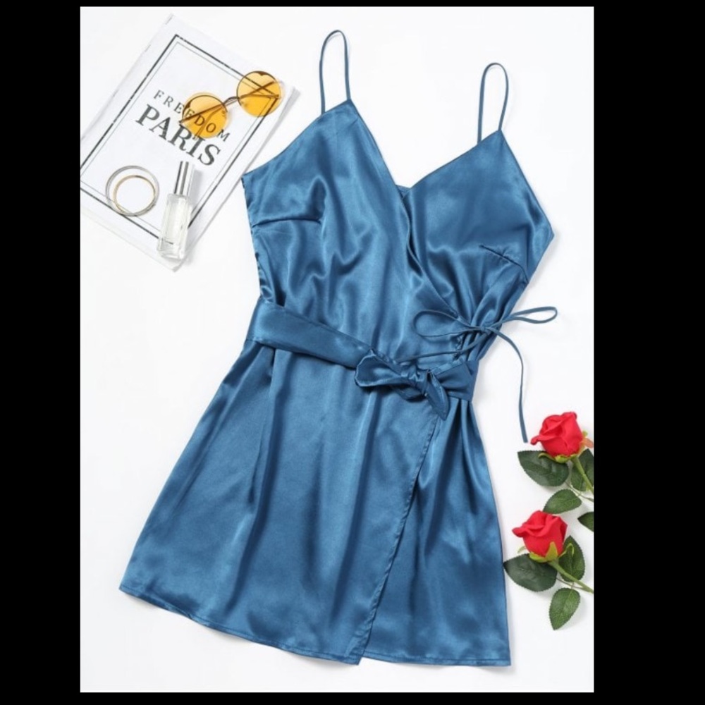 Silky blue dress